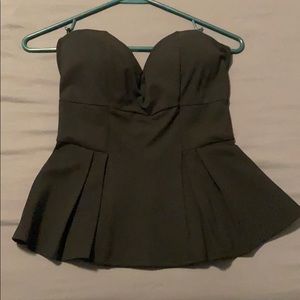 Women’s Bebe Small black strapless peplum top